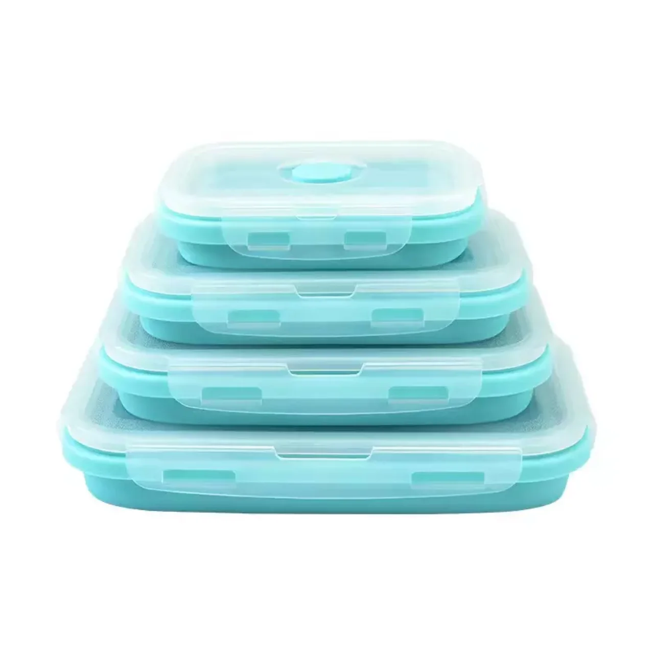 4 Pieces Per Set Lunch Box Silicone The Bins Collapsible Container Storage Boxes & Bins Foldable Food loncheras escolares kids