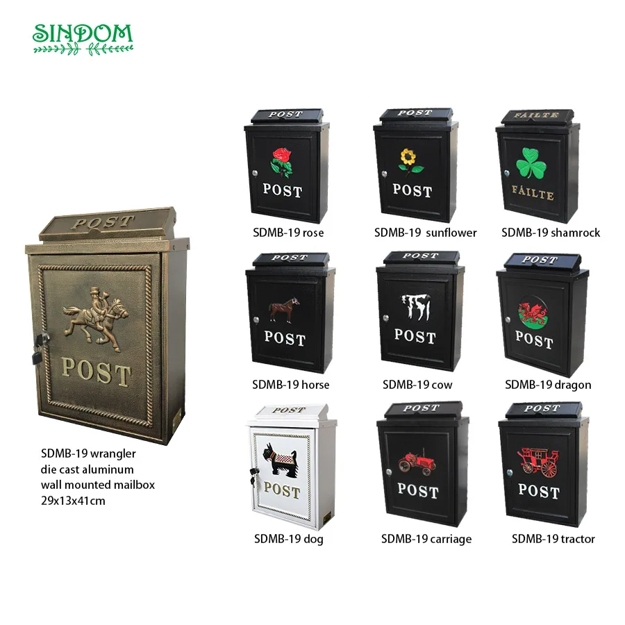 
High quality solid rust-resistant postal mail box sunflower postbox letterbox with lock 