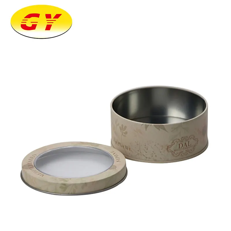 Hot Selling Custom Round Food Tin Can With PVC Window