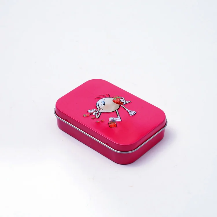 
Custom Food Grade Rectangular Empty Hinged Tins Full Printed Candy Tin Box Small 