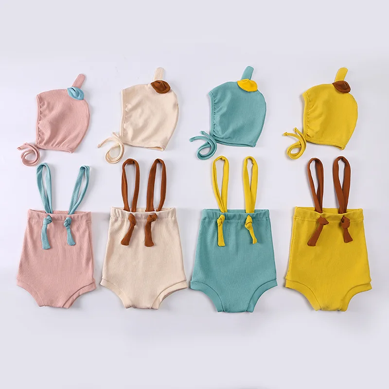 Newborn Babies Overalls New Summer Cute Color Blocking Short Baby Rompers Clothing