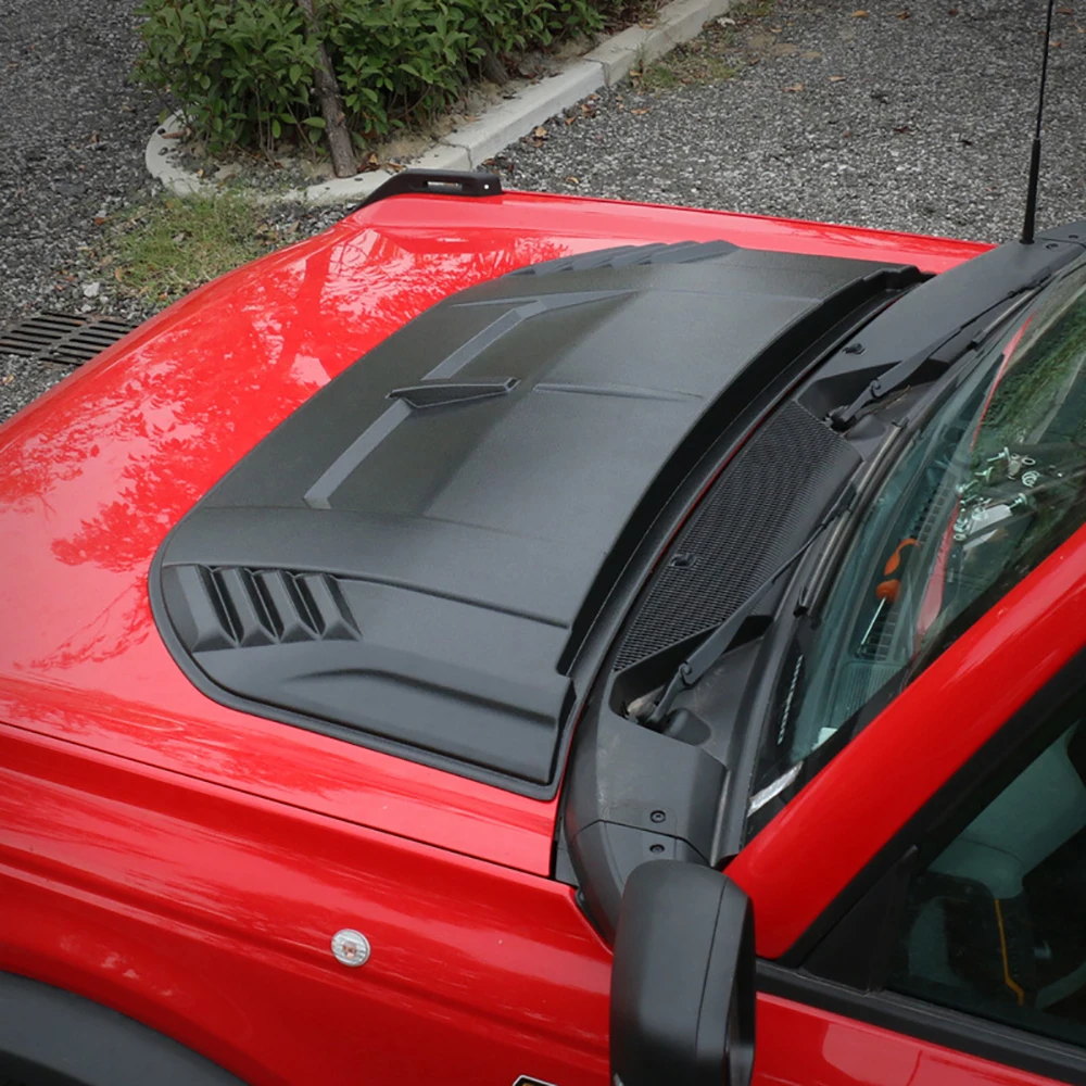 Racer Black Automotive Hood Scoops for bronco Front Decorative Air Vents with Aero Dynamic Air Flow Exterior Intake Cover