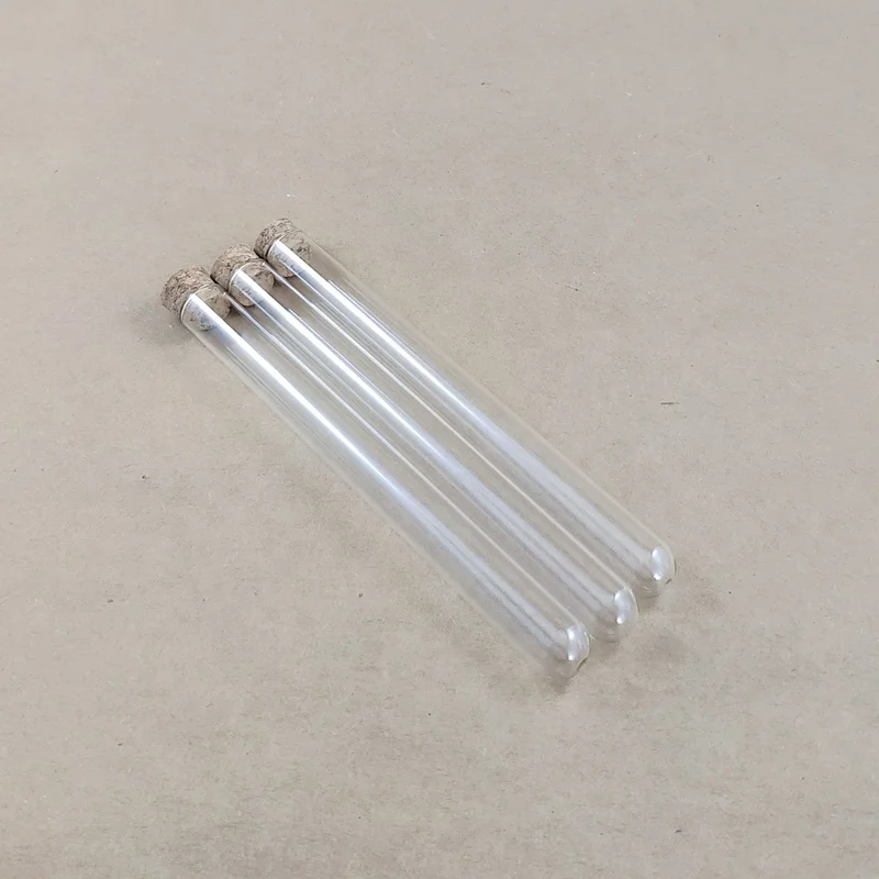 Factory Wholesale High Quality Round Bottom Test Tube with Cork/Glass Test Tube/Test Tube Glass with Wood Lid for Test Lab