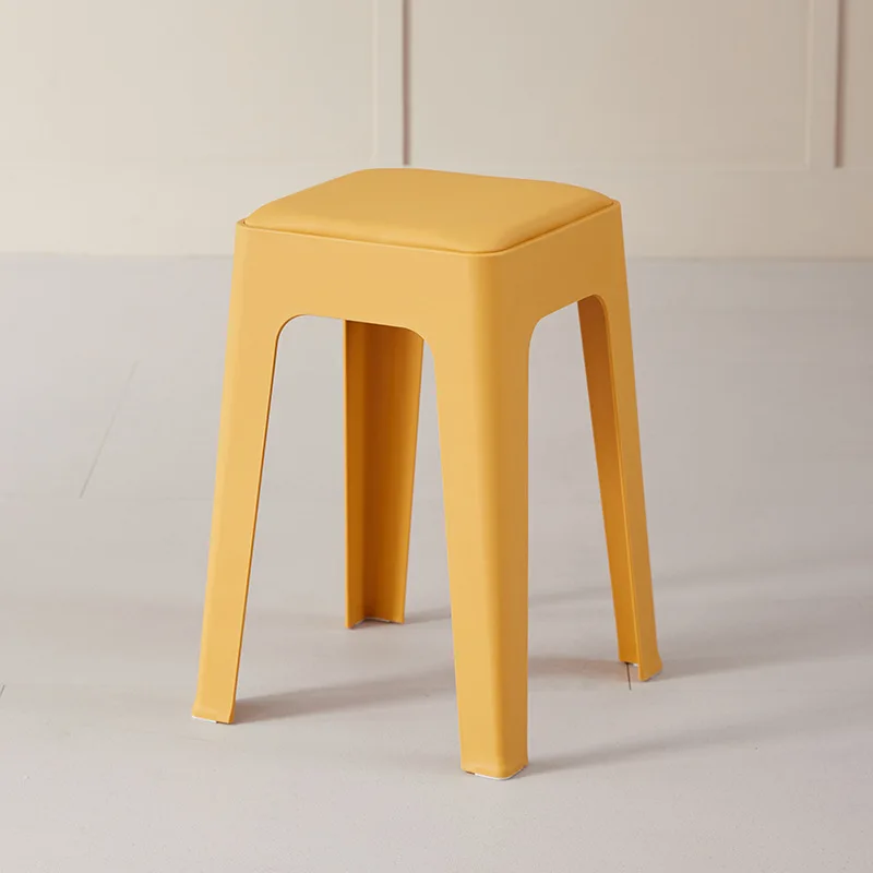 Plastic Stool Household Small Bench Square Stackable Stool Bathroom Non-slip Foot Seating Chair for Living Room Classroom