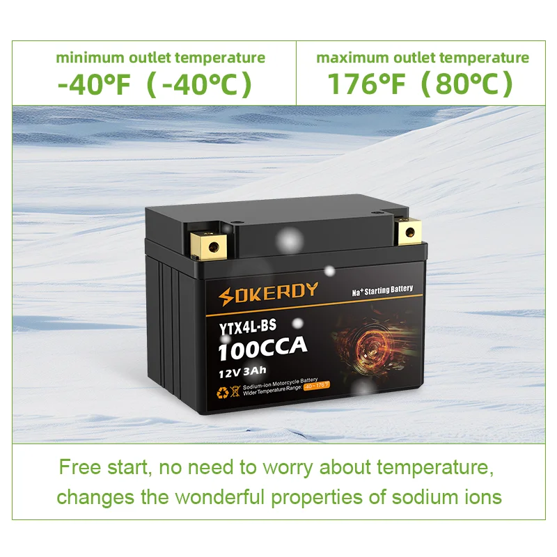 Sodium-ion Car Starting Battery Na-ion BMS 12 Volt 100CCA Custom Sodium Ion Battery Energy Storage Battery Pack