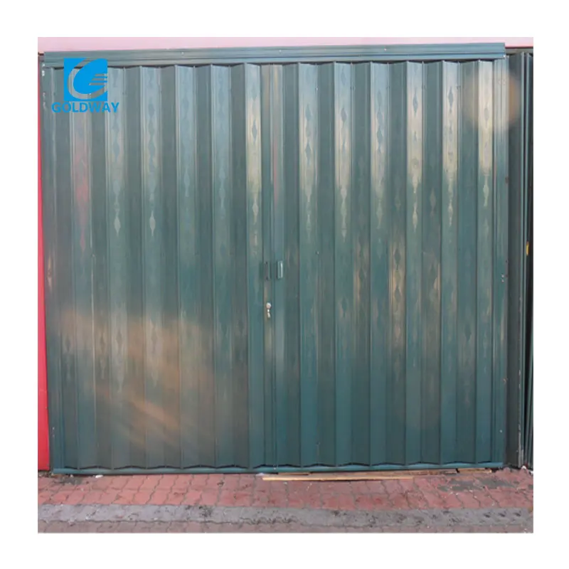 Metal Garage Door Accordion Single Galvanized Steel Folding Door External Sliding Door Partition