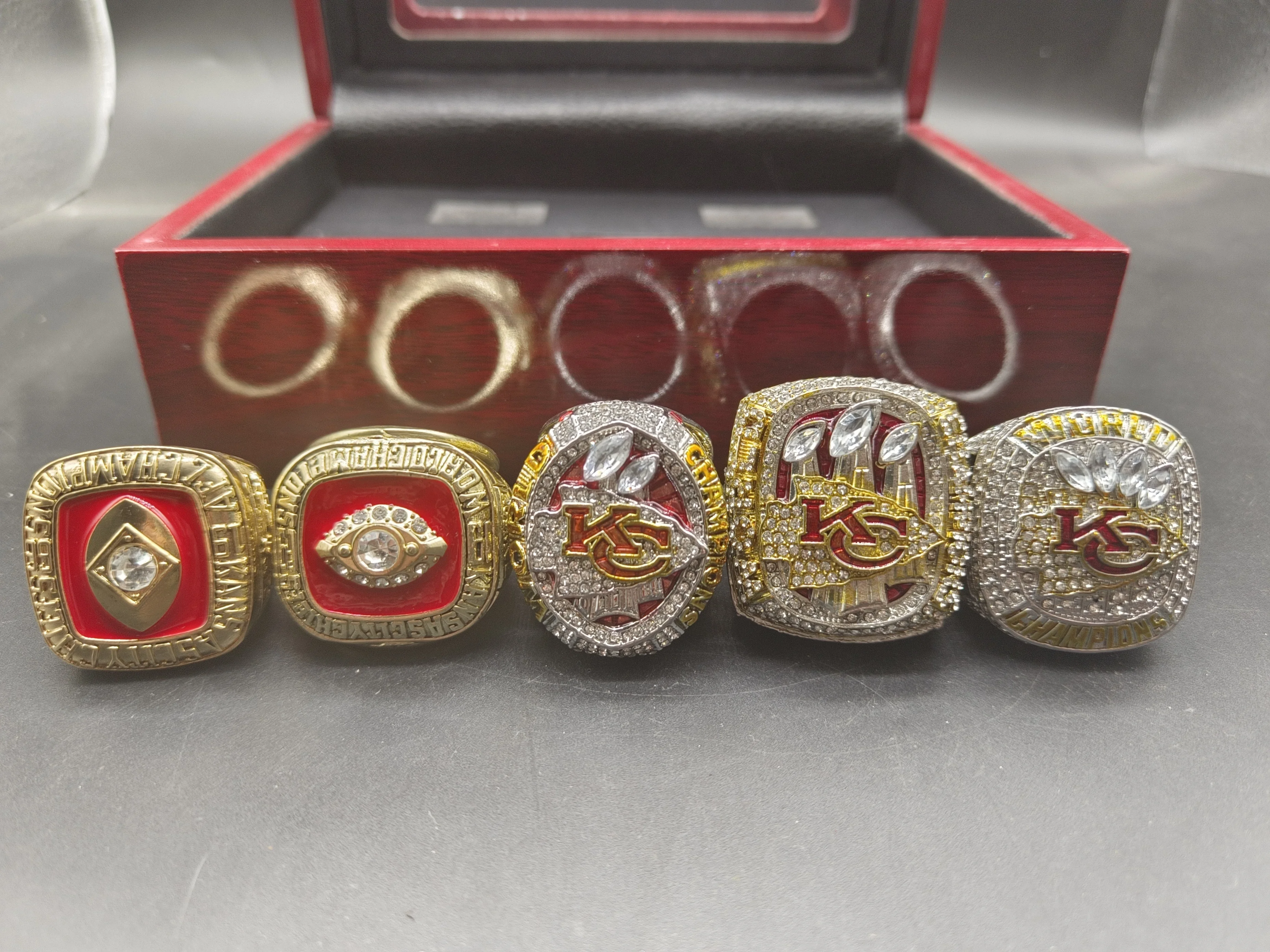 1966 1969 2019 2023 2024 KC Chiefs #15 MAHOMES набор для мужской коллекции колец чемпионата по футболу