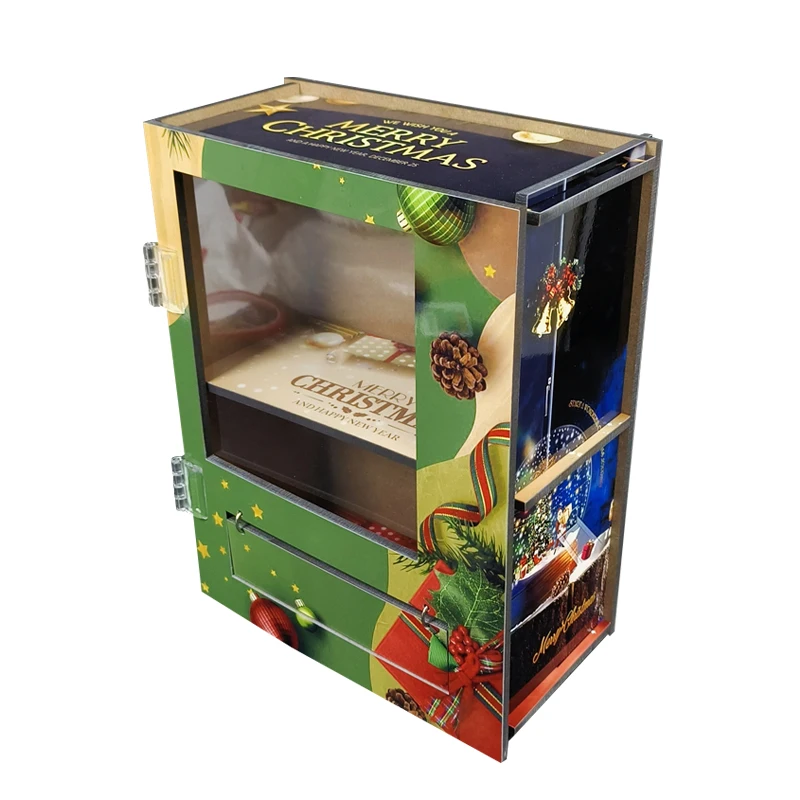 Hot Selling Personalized White Plain MDF Gift Box Storage Sublimation Blank Mini Wooden Vending Machine
