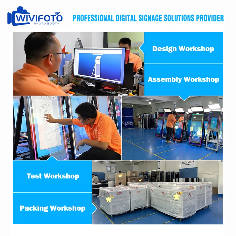 Selfie Magic Mirror Augmented Wedding Vogue Reality Photo Booth Kiosk With Printer Led Frame