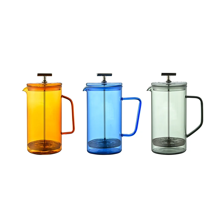 Термостойкий стеклянный кофейник из боросиликатного стекла с французским прессом