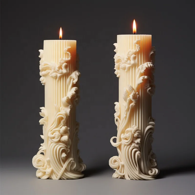 DUMO Pillar Candle Molds Custom Design Luxury Silicone Mould for Candle Making DIY Molde de Silicona Para Velas