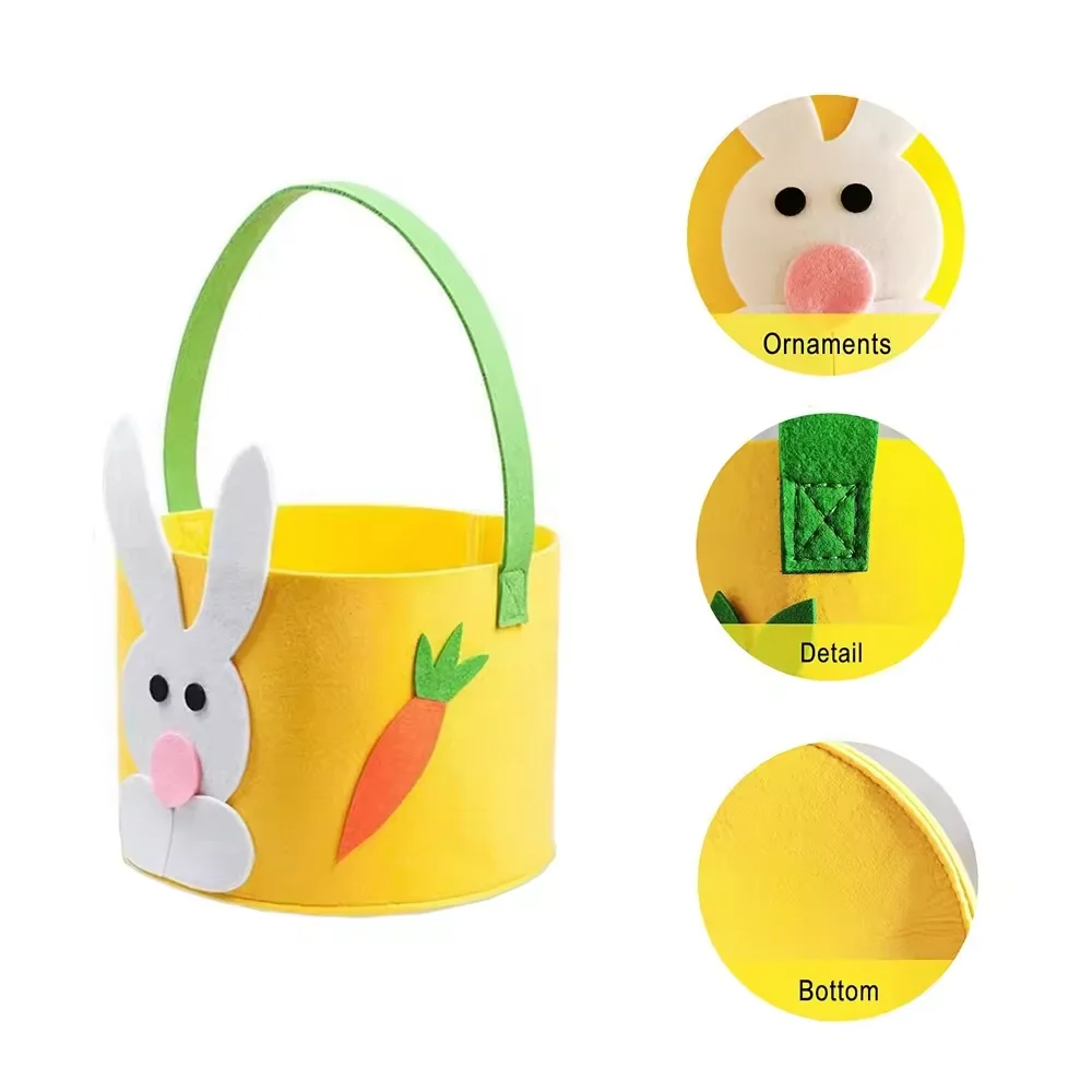 Wholesale Easter Rabbit Bag Gift Bag Felt Fabric Easter Bunny Baskets For Decorations