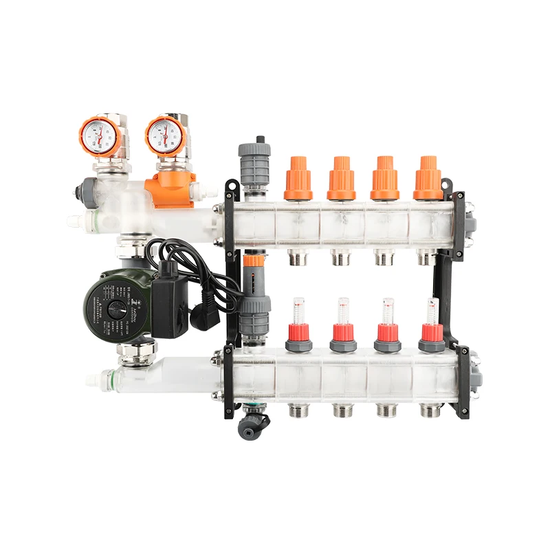High Quality Plastic Manifold with Mixing Module Manual Shut-Off Valve and Flow Meter for Water Plumbing Systems