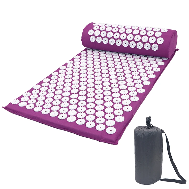Natural linen Yoga Yantra Foot Shakti Lotus Plastic Spikes Massage Acupressure mat