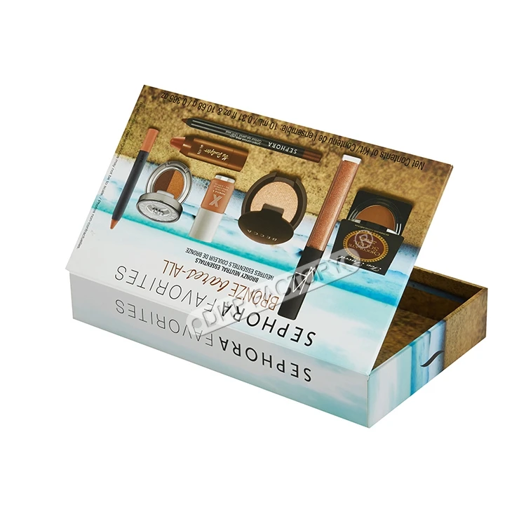 Famous Brand Cardboard Cosmetic Lipstick Lipgloss Empty Packaging Kit Black Matt Gift Paper Box With Mirror