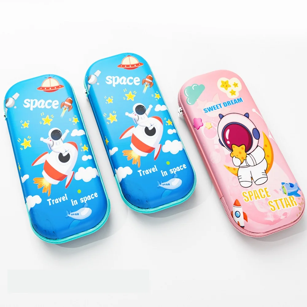 Factory offered cartoon eva 3d pencil case printed logo pen box for child