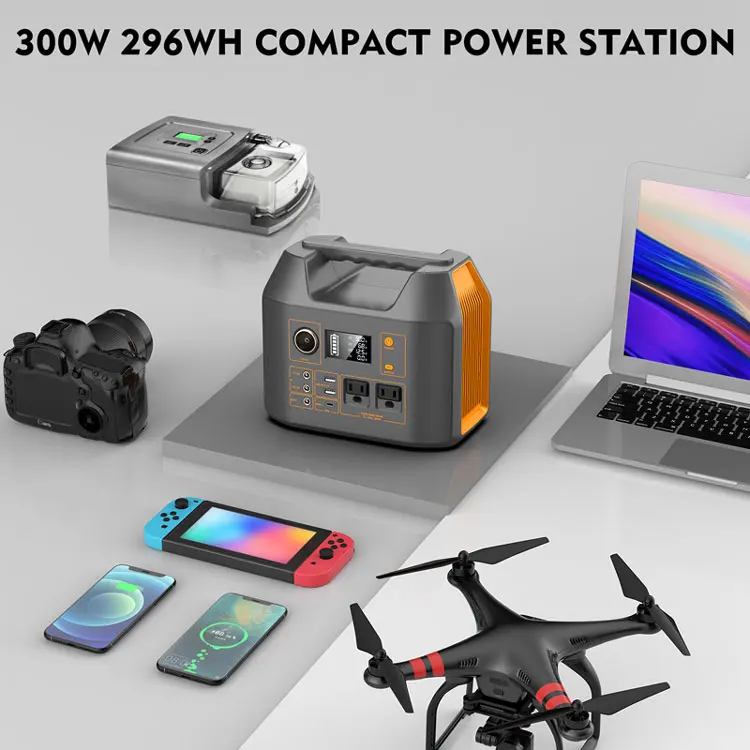 Powkey Outdoor Solar Energy Generator Portable Power Station 300W Battery Mobile Power Banks & Power Station for Camping use