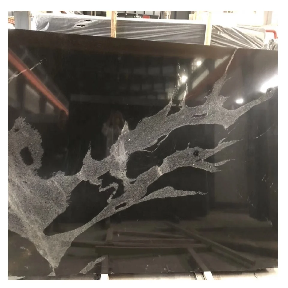 Imperial China black landscape granite with white veins for sale