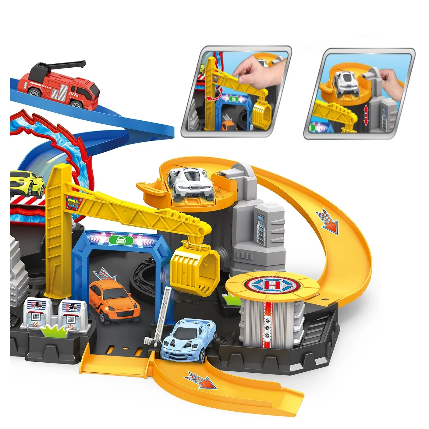 New Arrival Track Racer Track Children Educational DIY Play Set City Track Rail Car Toy Parking Garage Toys