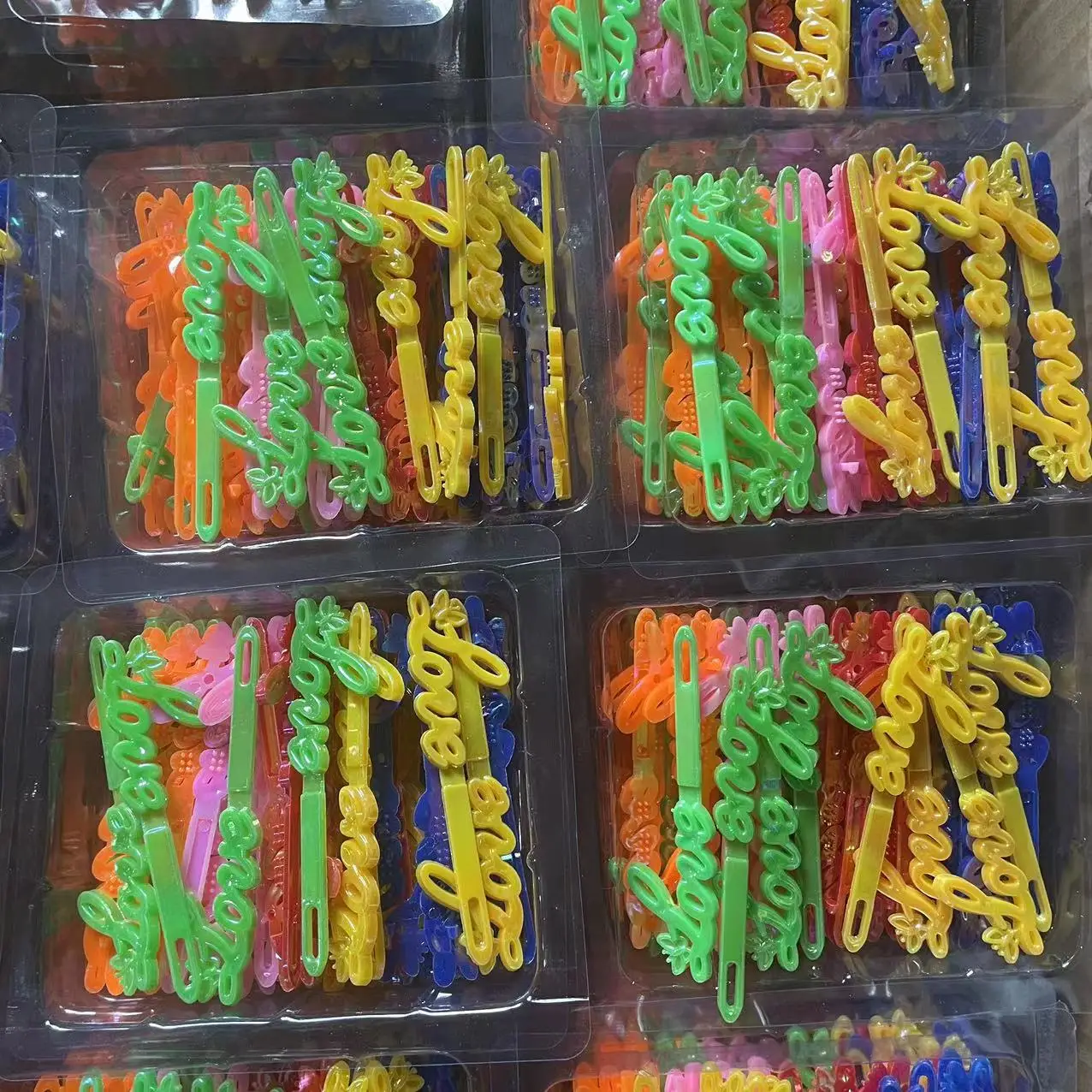 Mylulu Wholesale Stylish Hair Accessories Hair Barrettes for Little Girls/kids Cheap kids cute colorful plastic hair barrettes