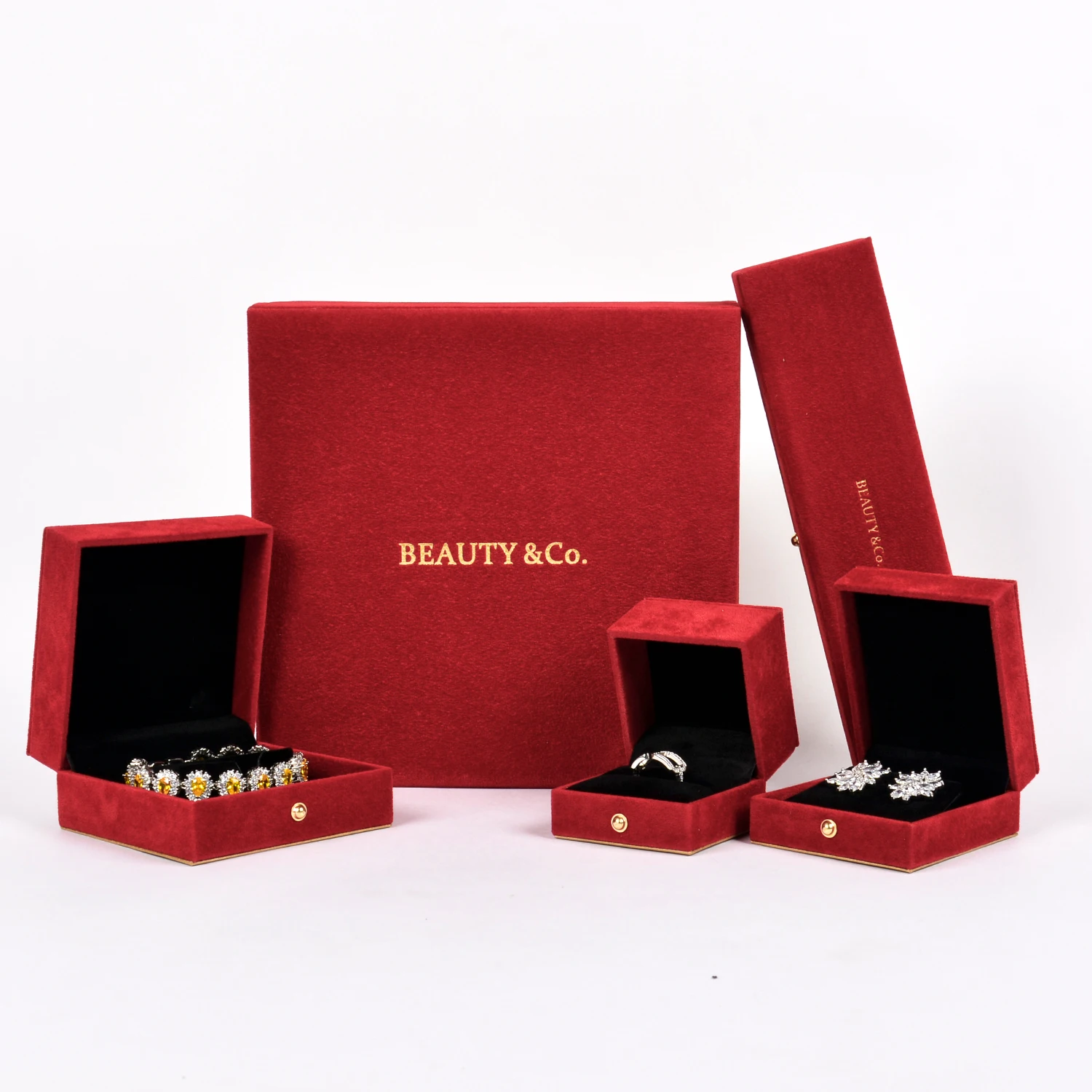 Wholesale Hot Sale Organizer Ring Velvet Jewelry Box With Logo Custom