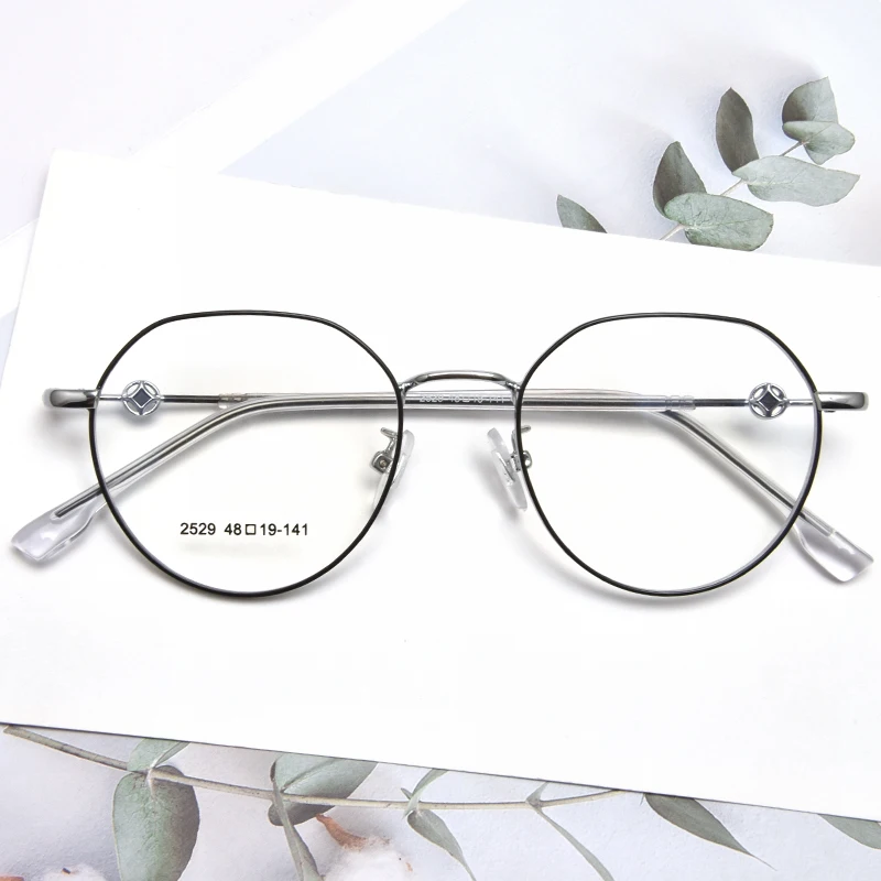 Stylish Personality Metal Frame Ladies Blue Light Filter Optical Eyeglasses