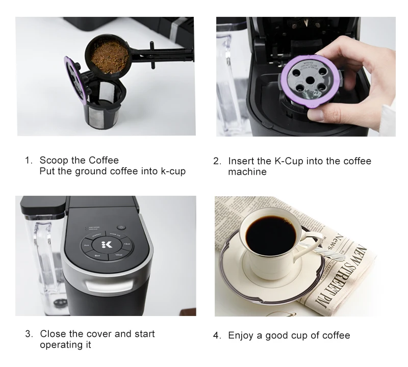 Hot selling universal 304 stainless steel reusable coffee k cup Compatible coffee pods