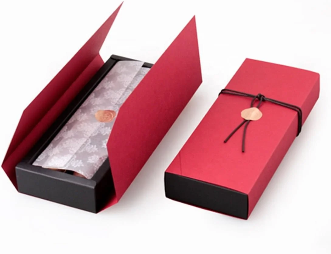 Beautiful Chocolate Double Door Box With Rope Personal Sticker Gift Box In Chinese Style For Candy