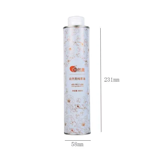 150ml to 1000ml Olive Oil Metal Bottle Custom Print Metal Tin Round Can