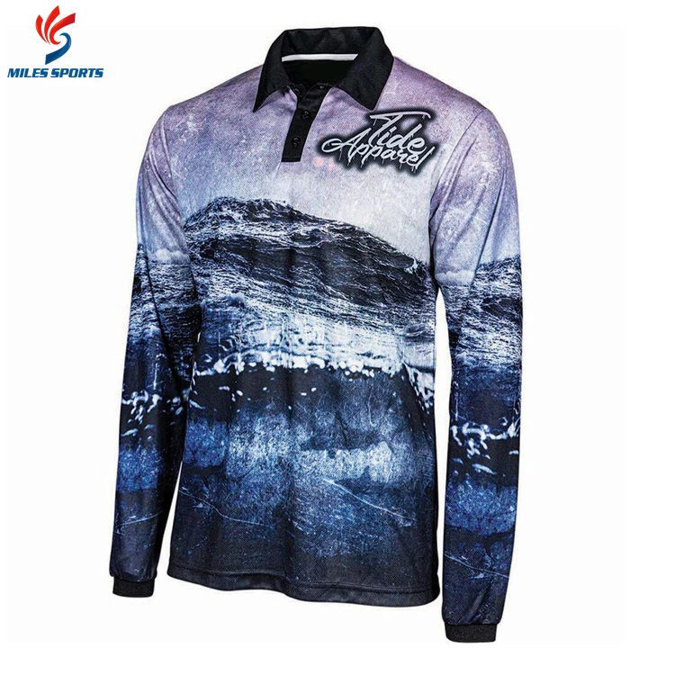 
wholesale sublimated men womens ladies kids youth casual polyester low moq vented button white blue fishing shirts 