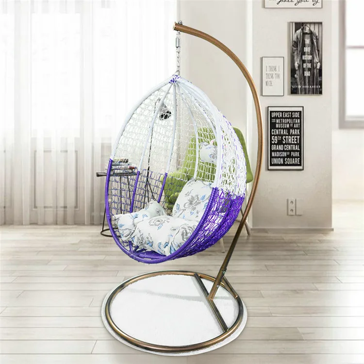 Porch swing chair chaise lounge patio egg shape rattan hanging garden furniture