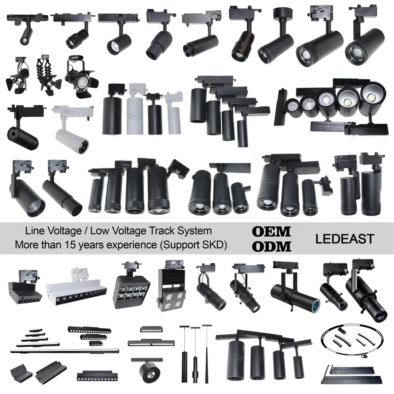 LEDEAST T087 Aluminum Body COB20W LED Track Light 0-10V 2.4G DALI Knob CCT & Brightness Dimming for Wall washing lighting