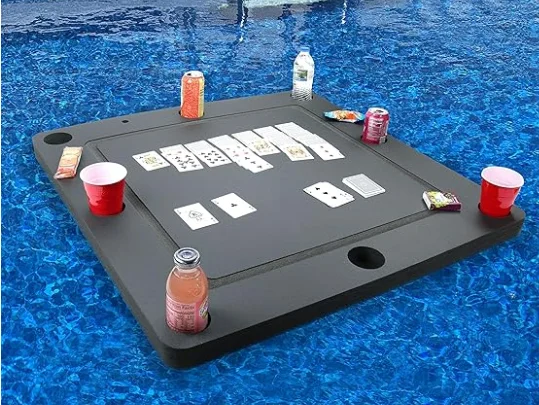 Polar whale floating dominoes tray table for poor beach party game float lounge durable with drink holders float table