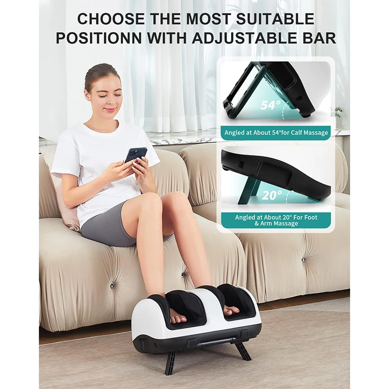 Nekteck Foot Shiatsu Massager for Circulation and Pain Relief, Smart Electric Massage Machine with Heat, Deep Kneading Vibration