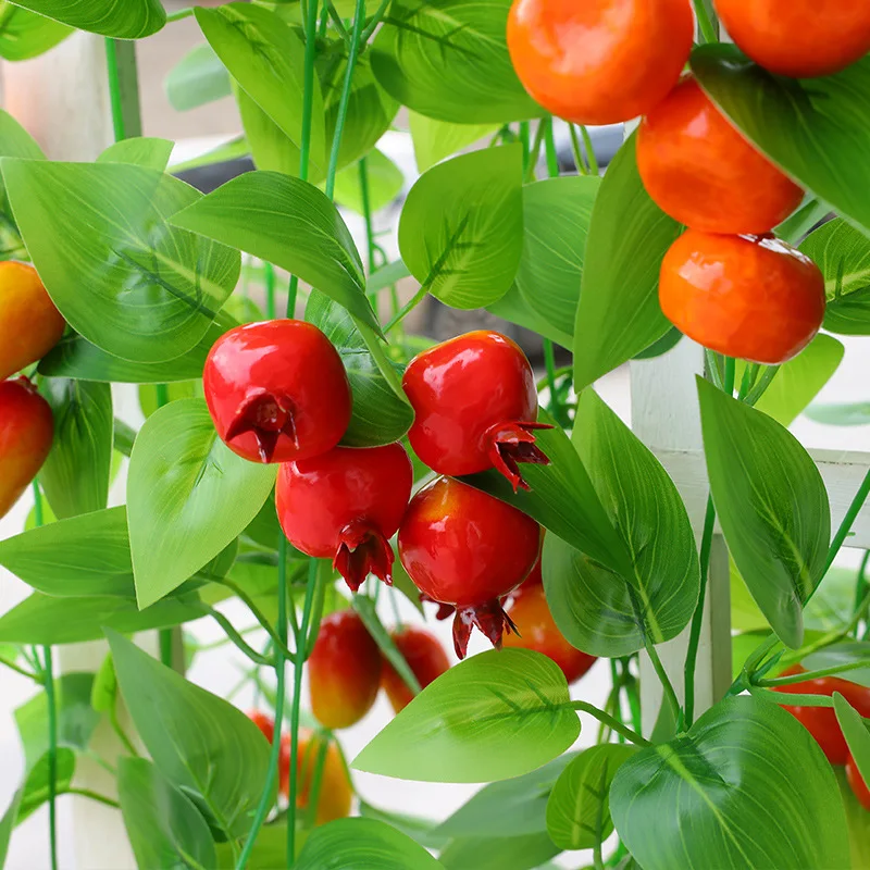 Emulational fruit rattan fake flower grape leaves Vine ceiling decoration plastic flower Vine green leaf leaf shaped