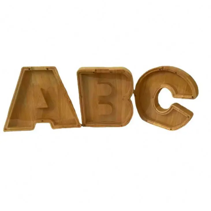 Personalized Letter Piggy Bank Custom Wooden Money Box Coin Stick Gift for Boys Girls Adults Birthday