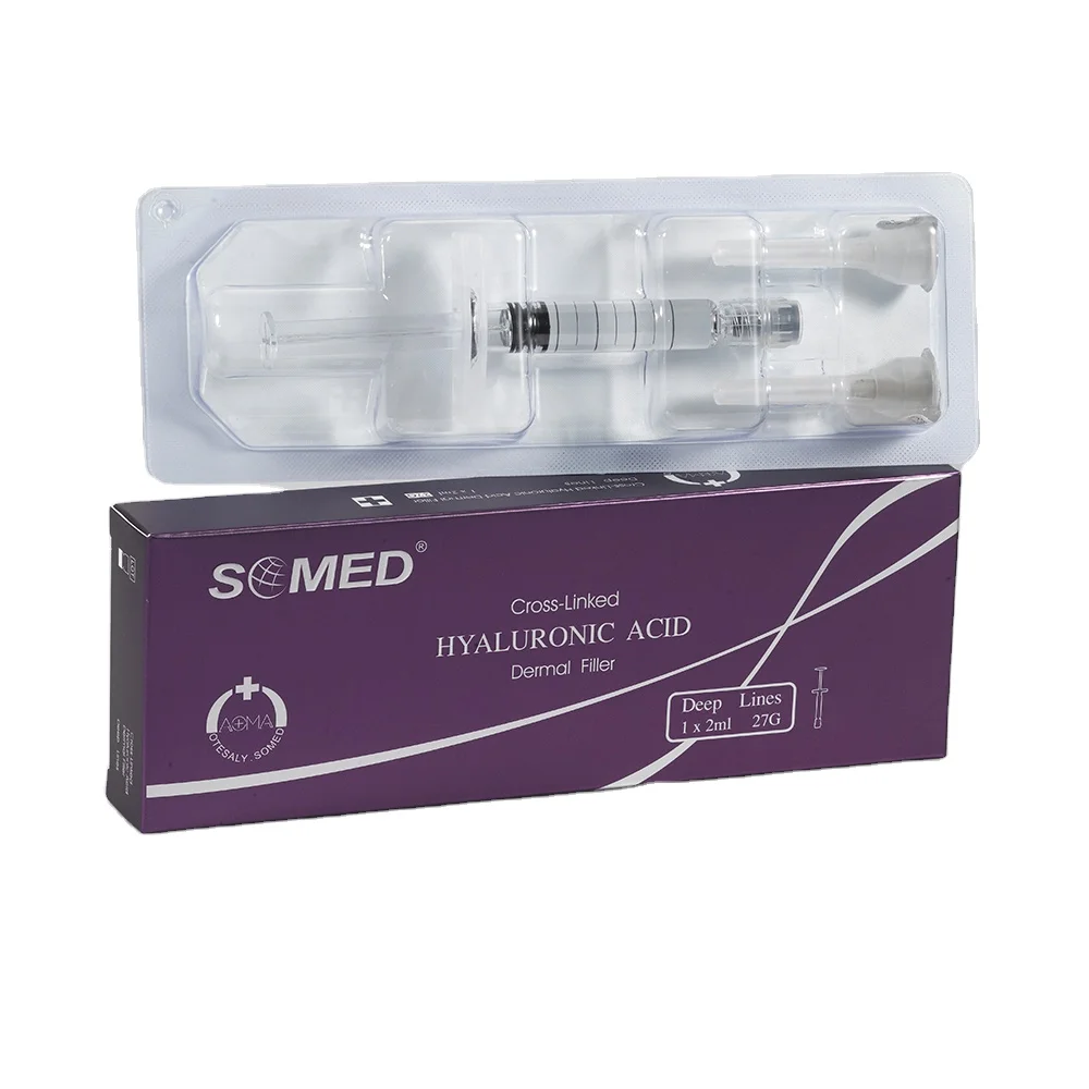 
Somed Deep Line Hyaluronic Acid Filler 2 ml with BD Syringe Injectable Dermal Filler for Nose Jawline Cheek Chin 