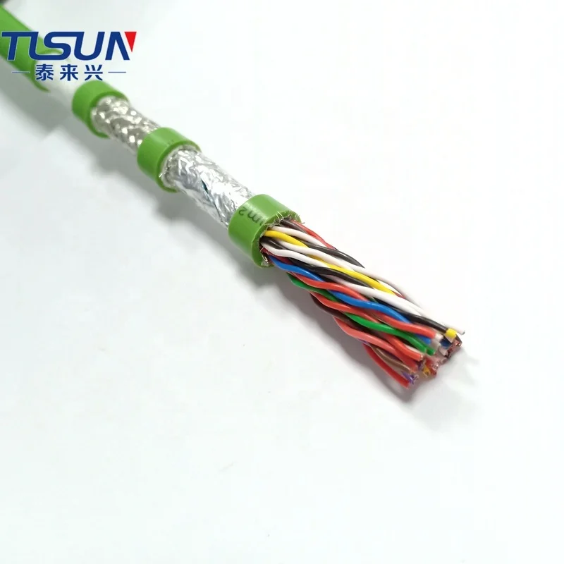 PUR гибкий 32 сердцевины 16 пара 0.25mm2 витая пара экранированный кабель