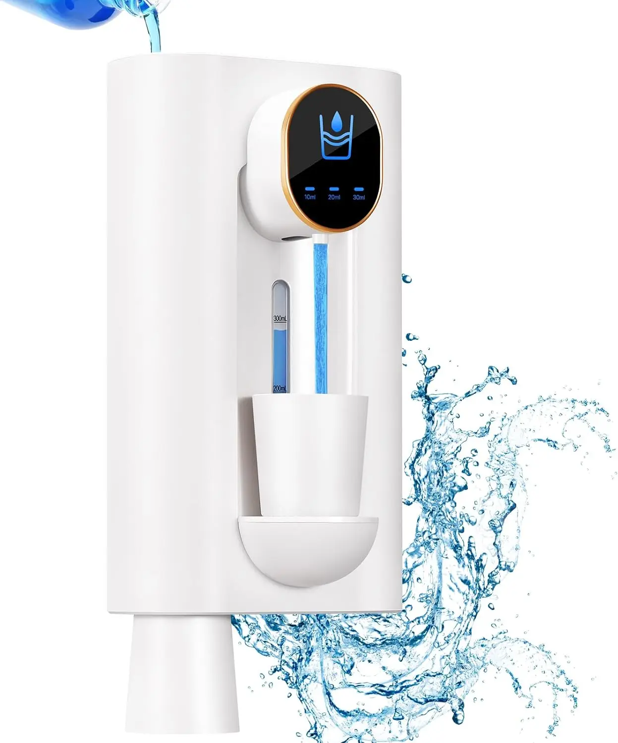 Wall-Mounted No Drilling Touchless 3 Levels Adjustable USB Rechargeable Automatic Mouthwash Dispenser for Bathroom