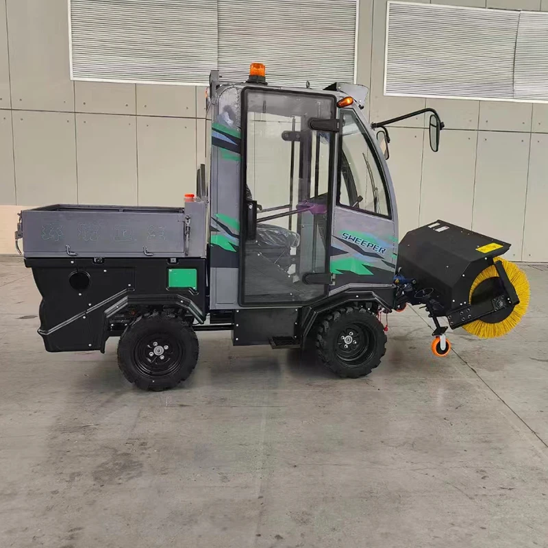 Enclosed cockpit multifunction  Ride on Snowplow Snowblower Machine Road Snow Sweeping Sweeper Machines