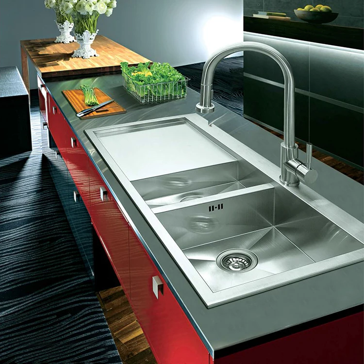  Commercial Rectangle Handmade Sinks Single Bowl For Kitchen Sink Cabinets 304 Stainless