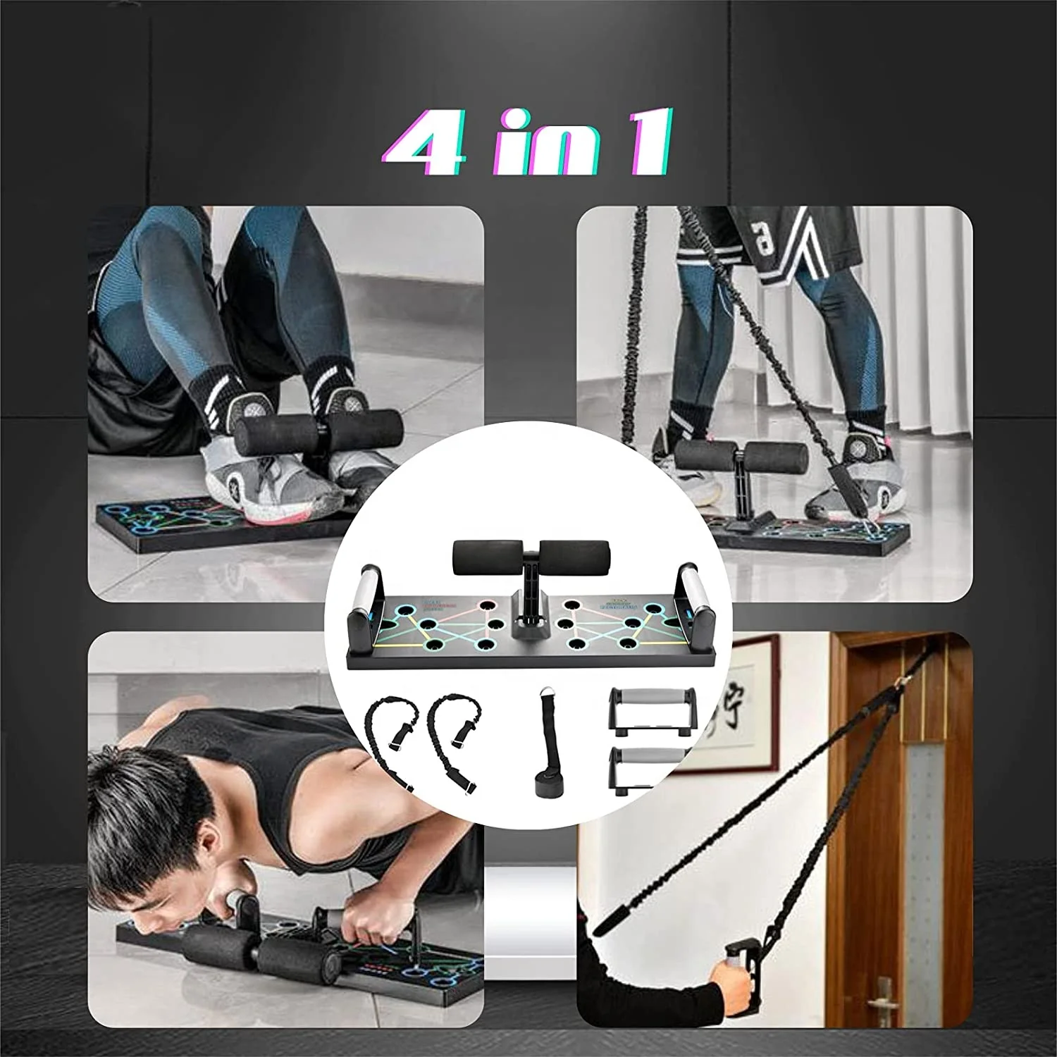 Gym Bar Max Load-Bearing 400lb Multi-function 3 in 1 Strength Training Stands Home Workout fitness Portable Push Up Board