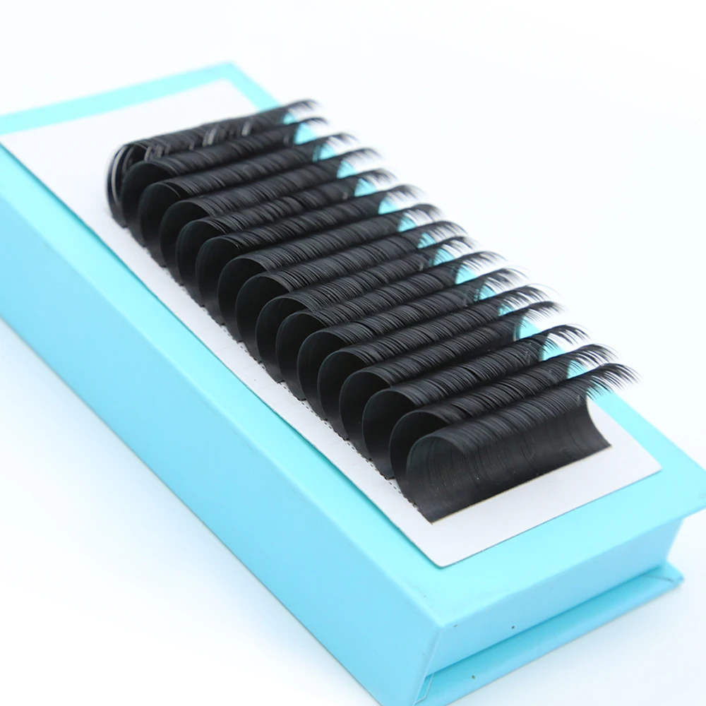 private label easy fan square real mink silk individual human hair volume eyelash  lash eyelash extensions korea easy fanning