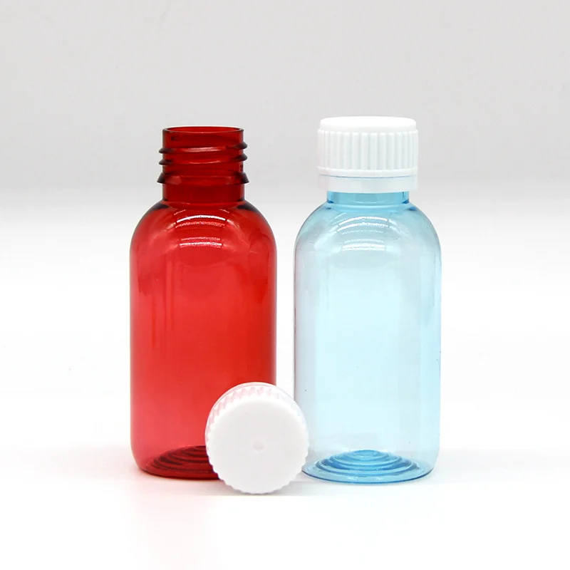 60ml amber Lean Bottle Cough Syrup Measuring Cap Liquid Medicine Reagent Bottle For Lab 60ml 100ml 120ml