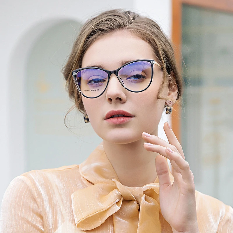 Eyeglasses Eye Cat Optical Frames Fashion Metal Women Spectacle Computer Screen Eye Protected Glasses