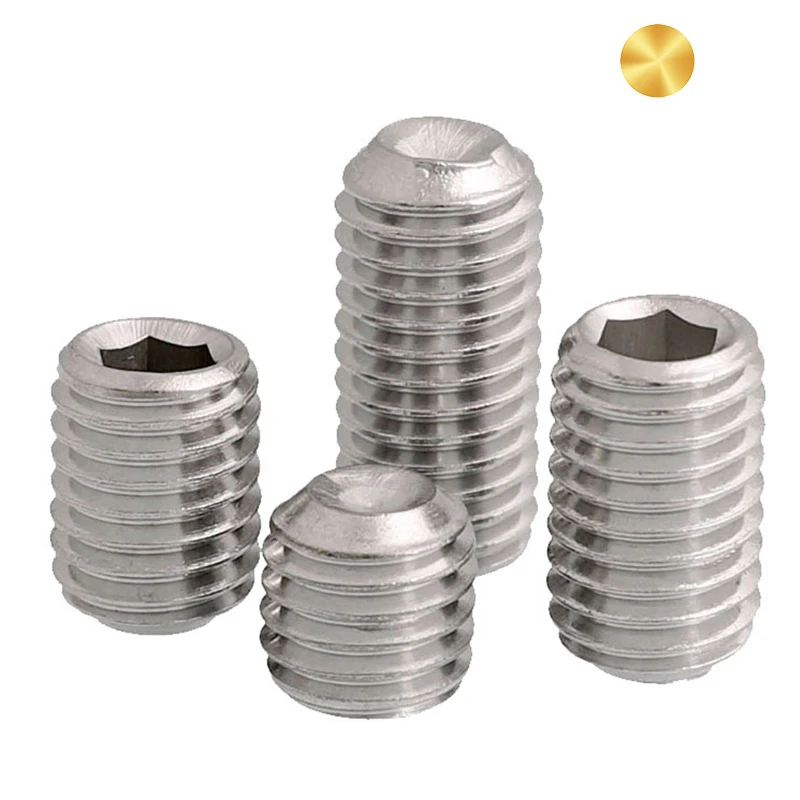 Small M1 Metric Stainless Steel 440 Headless Hexagon Socket Head Tungsten Grub Set Screws 1/8 Allen With Cup Point