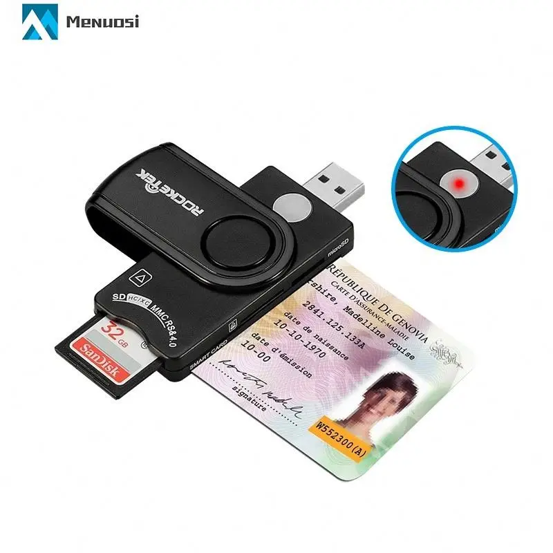 Rocketek SIM card reader multifunction USB chip EMV smart card reader