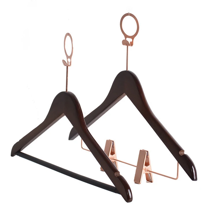 wooden suit coat hangers supply for  hotel Anti-Theft Non-Slip Wooden Hotel Coat Suit Hangers for Clothes