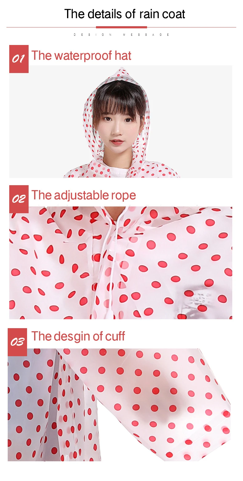 Wholesale reusable eva bicycle rain ponchos women rain coat waterproof with hood fashion foldable raincoat