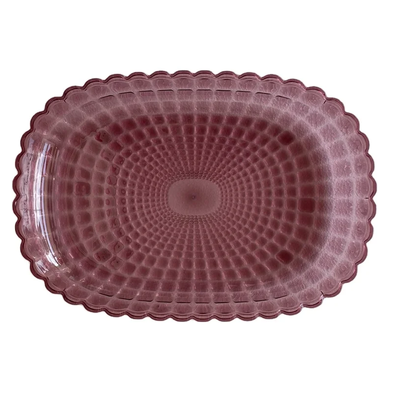 Food Grade Environmentally Friendly PET Material Square Pattern Stackable Plastic Trays Bread Rectangular Biscuit Tray